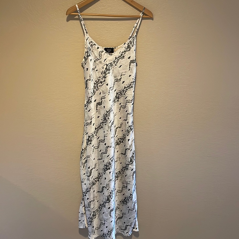 VICI Brand snake print slip maxi dress